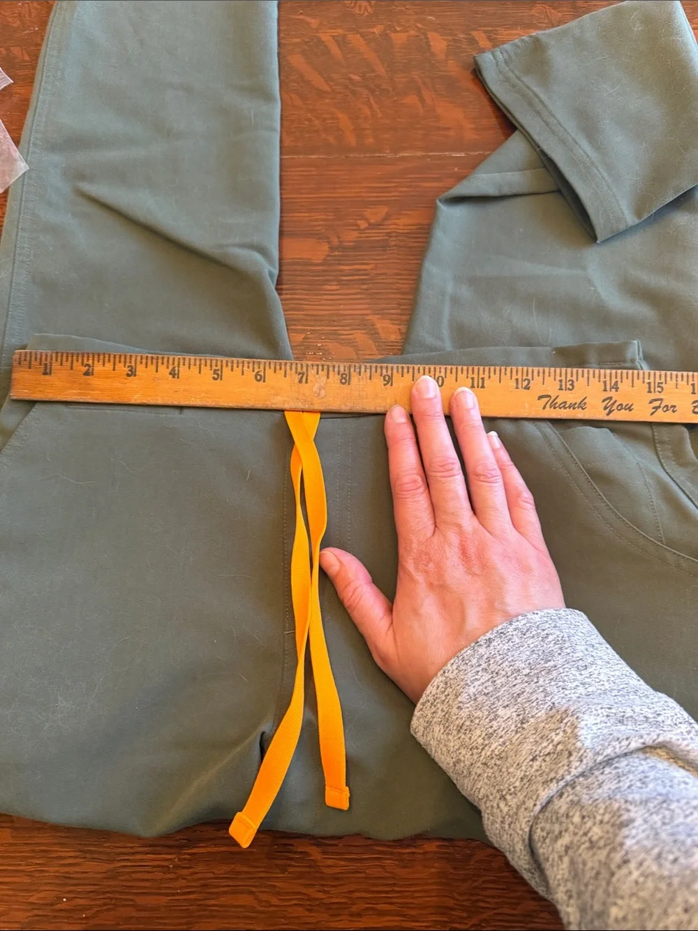 Figs Olive Green Jogger Pants with Orange Drawcord size small